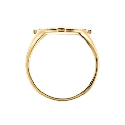 Chevalière Jet Plaqué Or Jaune