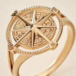 Chevalière Jet Plaqué Or Jaune