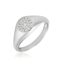 Chevalière Jima Argent Blanc