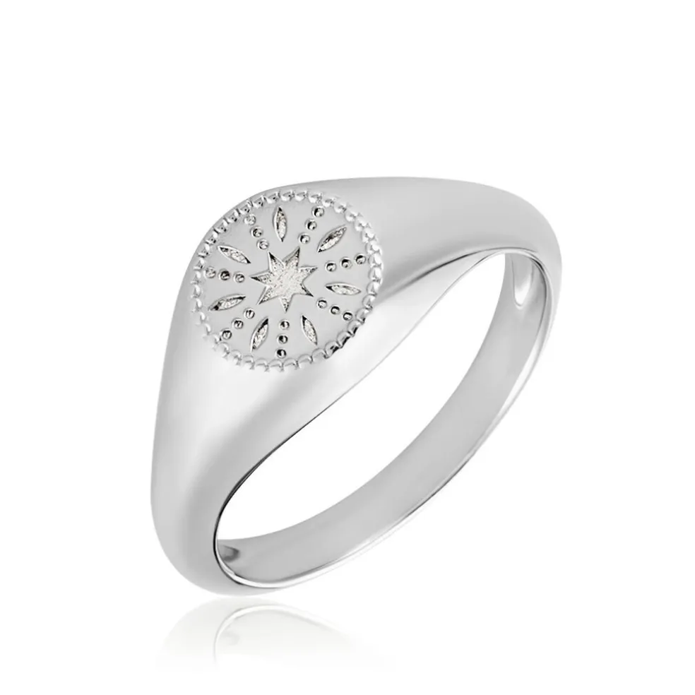 Chevalière Jima Argent Blanc