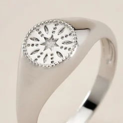 Chevalière Jima Argent Blanc