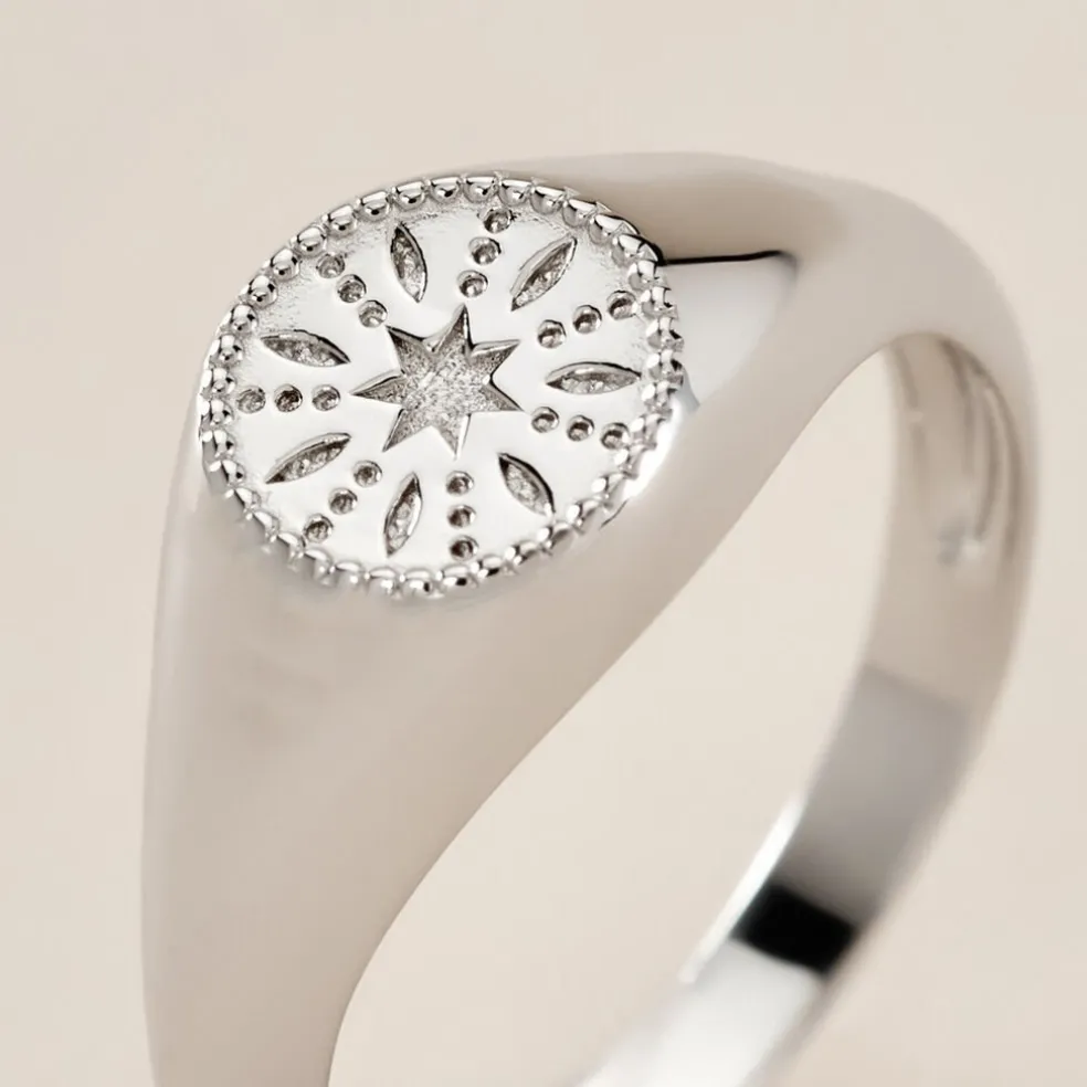 Chevalière Jima Argent Blanc