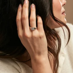 Chevalière Jima Argent Blanc