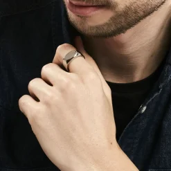 Chevalière Jourdan Lord Acier Bicolore Diamant