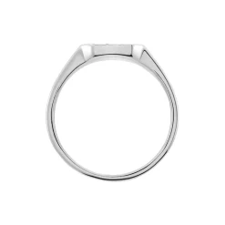 Chevalière Kaden Argent Blanc Oxyde De Zirconium Noir