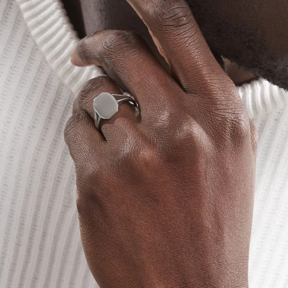 Chevalière Kaleo Argent Blanc