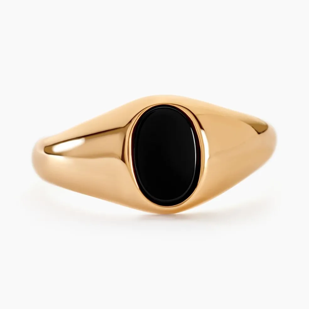 Chevalière Kauai Plaqué Or Jaune Pierre De Synthese