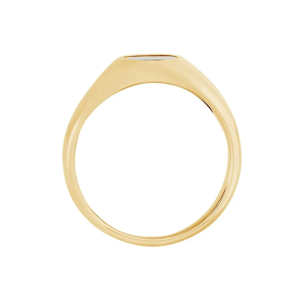 Chevalière Kauai Plaqué Or Jaune Pierre De Synthese