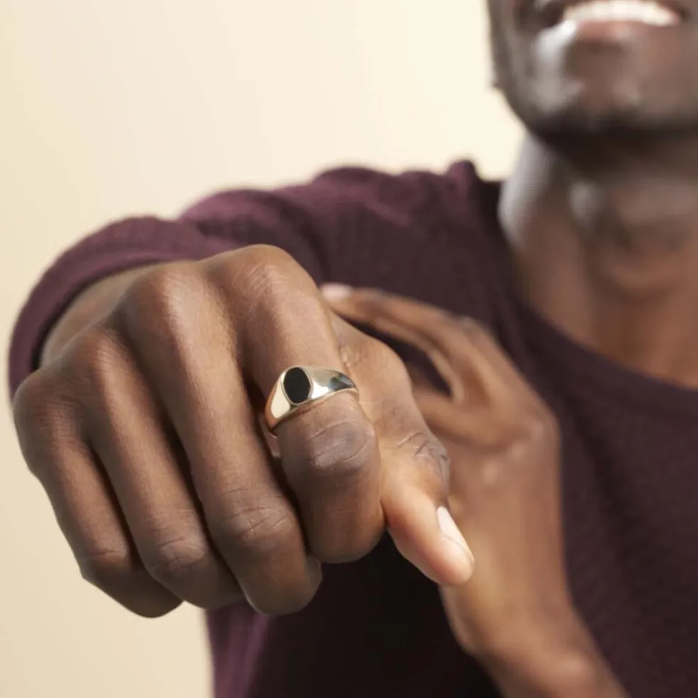 Chevalière Kauai Plaqué Or Jaune Pierre De Synthese