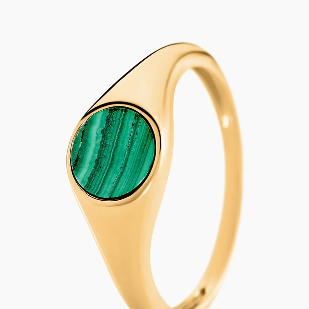 Chevalière Kenith Or Jaune Malachite