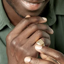 Chevalière Lionel Plaqué Or Jaune