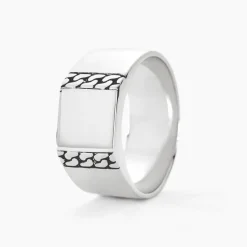 Chevalière Luka Argent Blanc