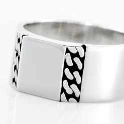 Chevalière Luka Argent Blanc