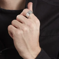 Chevalière Luka Argent Blanc