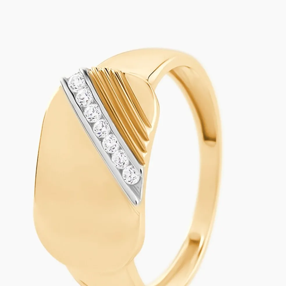 Chevalière Lutfi Or Jaune Oxyde De Zirconium