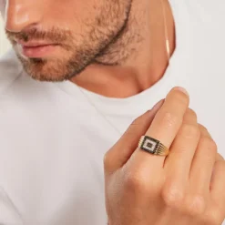 Chevalière Luukas Or Jaune Diamant