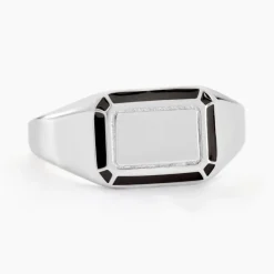 Chevalière Manny Argent Blanc