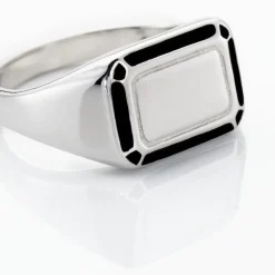 Chevalière Manny Argent Blanc