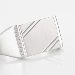 Chevalière Matthieu Argent Blanc