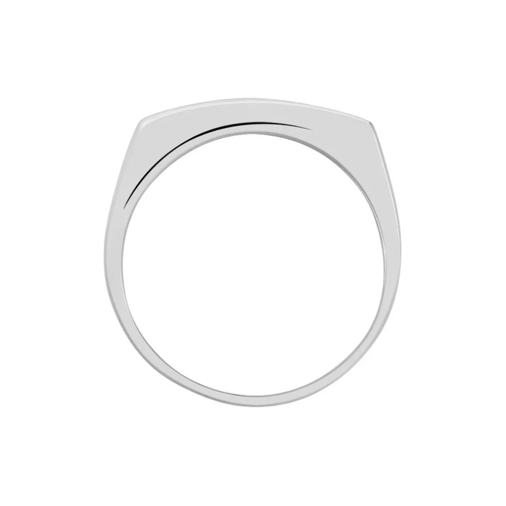 Chevalière Michel Argent Blanc Oxyde De Zirconium