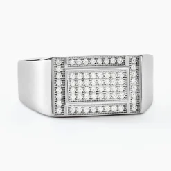 Chevalière Owena Argent Blanc Oxyde De Zirconium