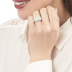 Chevalière Owena Argent Blanc Oxyde De Zirconium