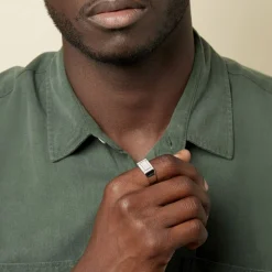 Chevalière Owena Argent Blanc Oxyde De Zirconium