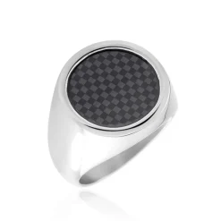 Chevalière Phebus Him Acier Blanc