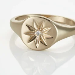 Chevalière Plaqué Or Crepinien Oxyde De Zirconium