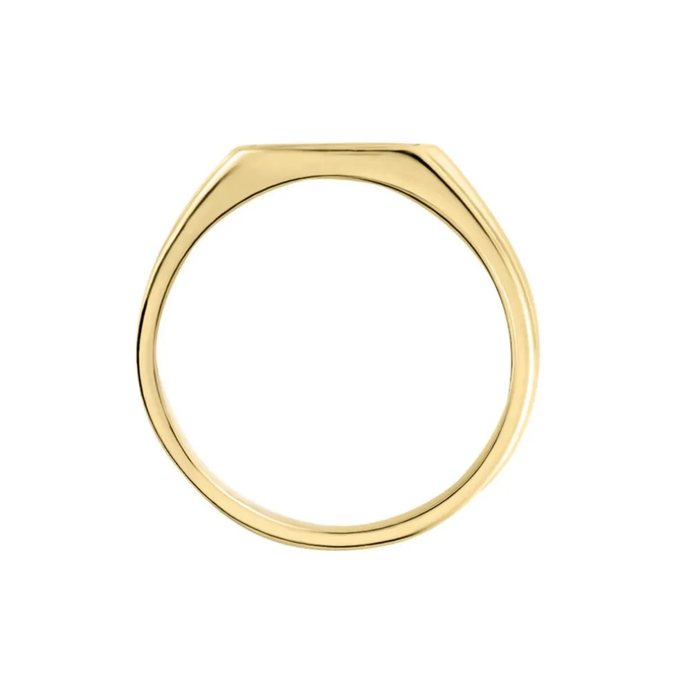 Chevalière Plaqué Or Jaune Bennie Email Noir