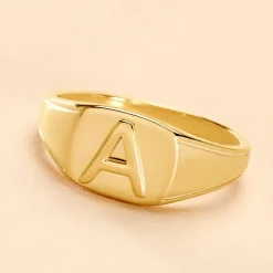 Chevalière Plaqué Or Jaune Luciano