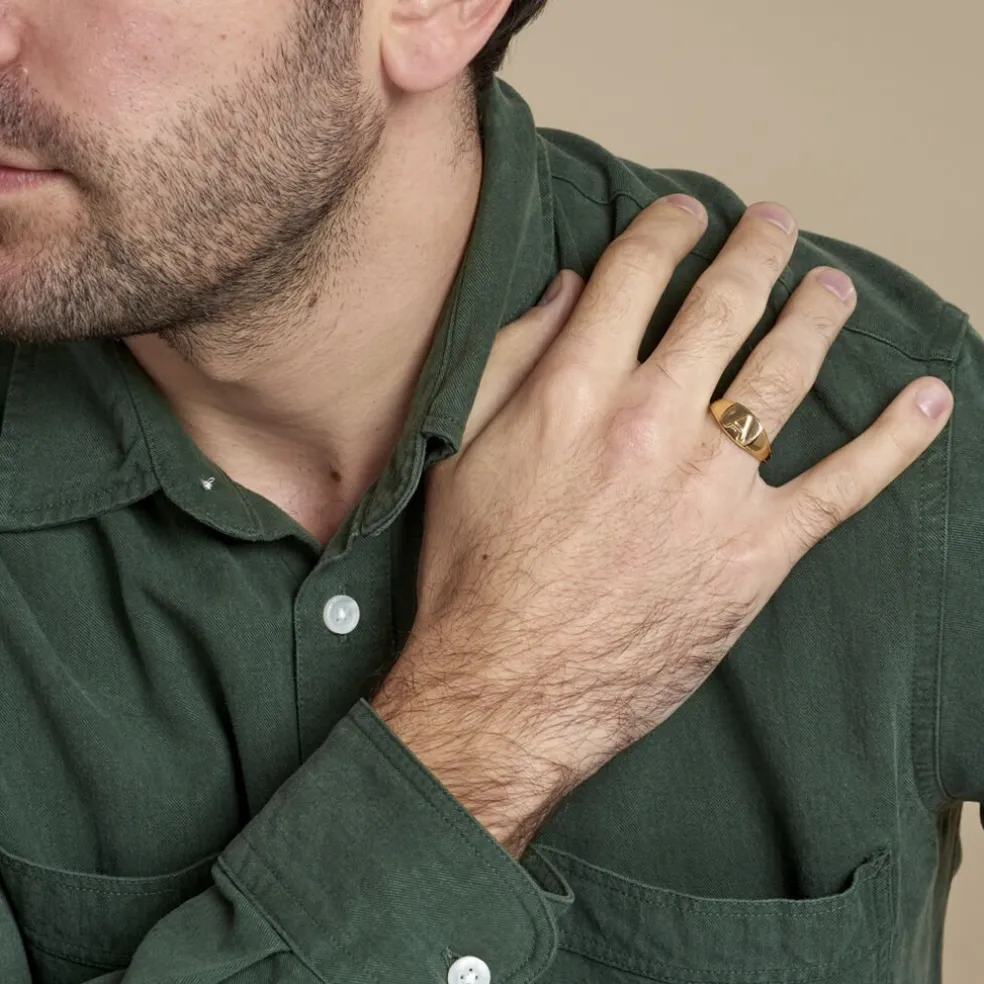 Chevalière Plaqué Or Jaune Luciano