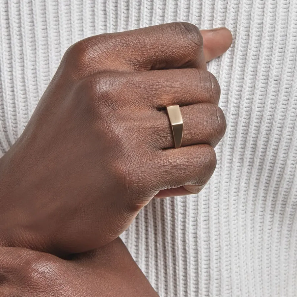 Chevalière Plaqué Or Jaune Alfonso