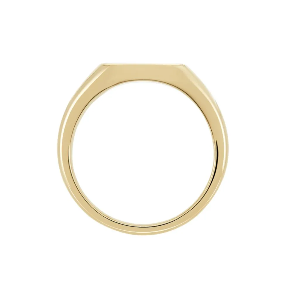 Chevalière Plaqué Or Jaune Nelson Email Noir