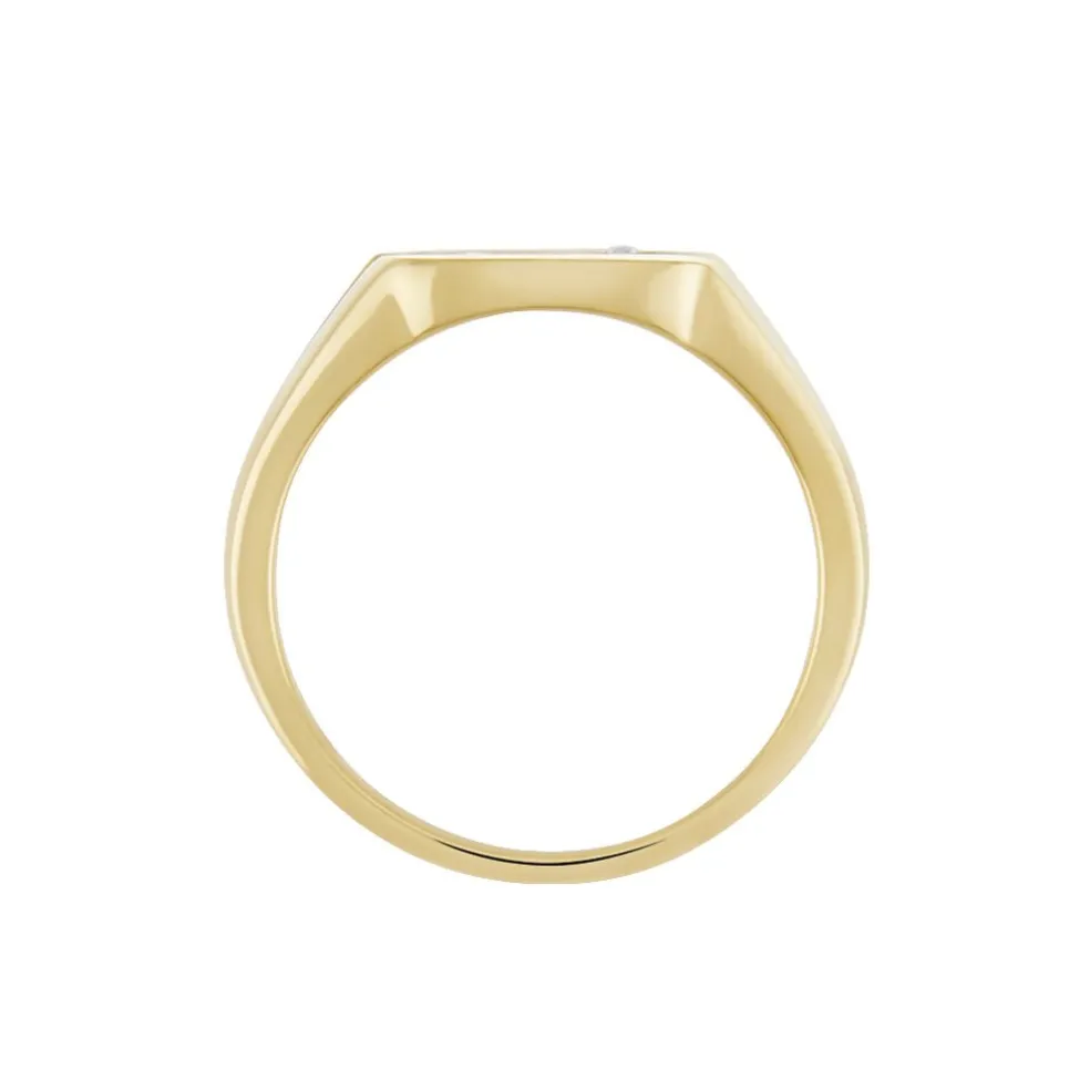 Chevalière Plaqué Or Khepri Oxyde De Zirconium