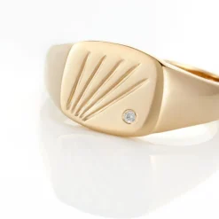 Chevalière Plaqué Or Khepri Oxyde De Zirconium