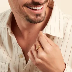 Chevalière Plaqué Or Khepri Oxyde De Zirconium