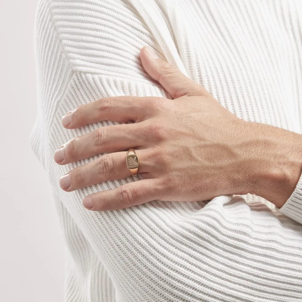 Chevalière Plaqué Or Khepri Oxyde De Zirconium