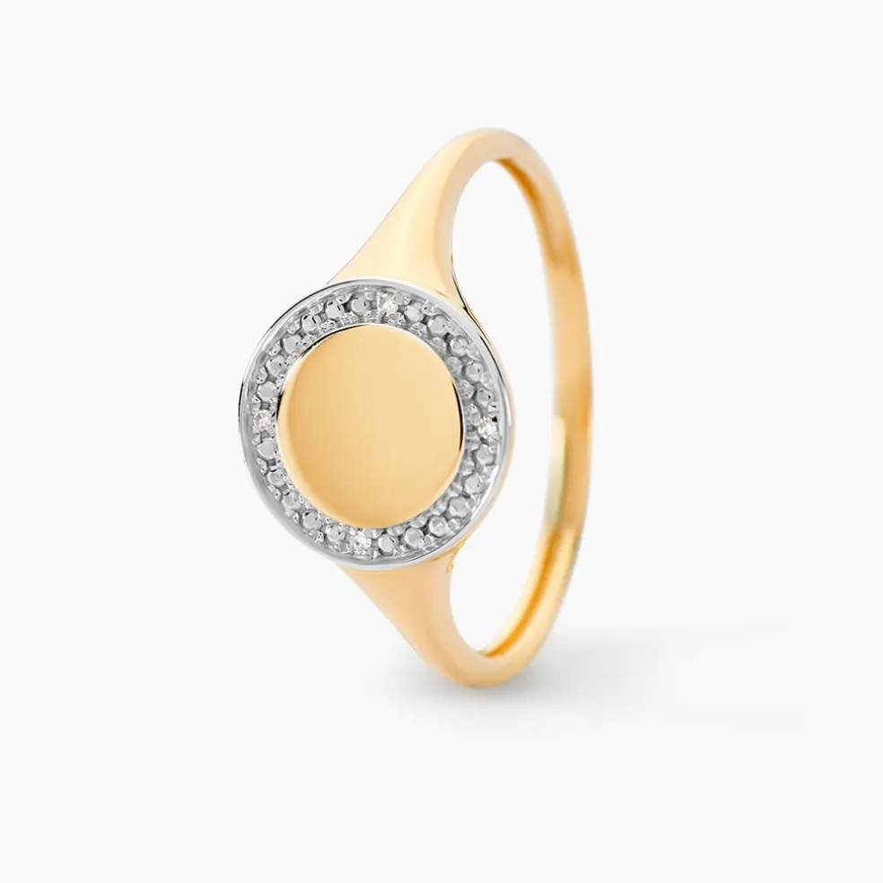 Chevalière Promesse Pour L'eternite Or Jaune Diamant