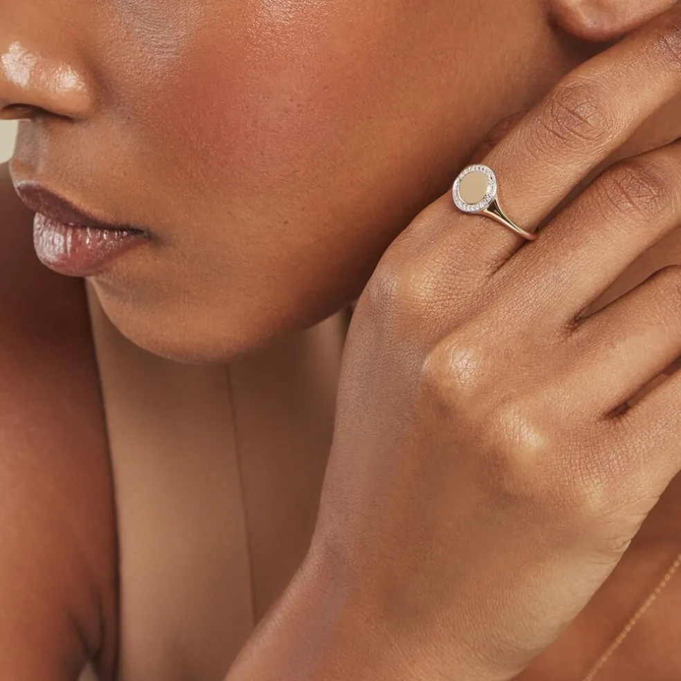 Chevalière Promesse Pour L'eternite Or Jaune Diamant