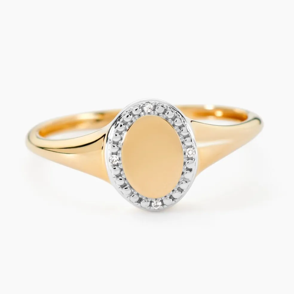 Chevalière Promesse Pour L'eternite Or Jaune Diamant