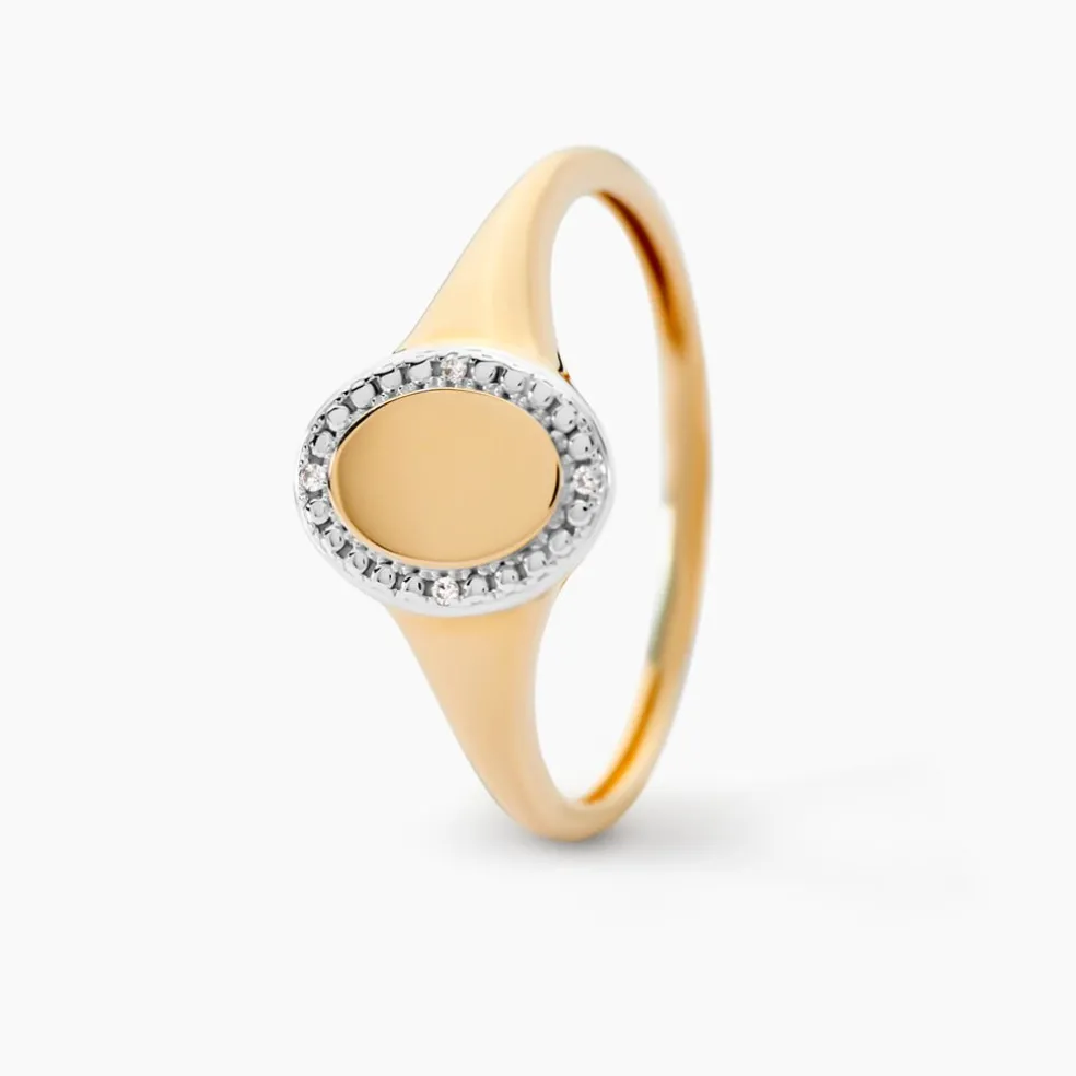 Chevalière Promesse Pour L'eternite Or Jaune Diamant