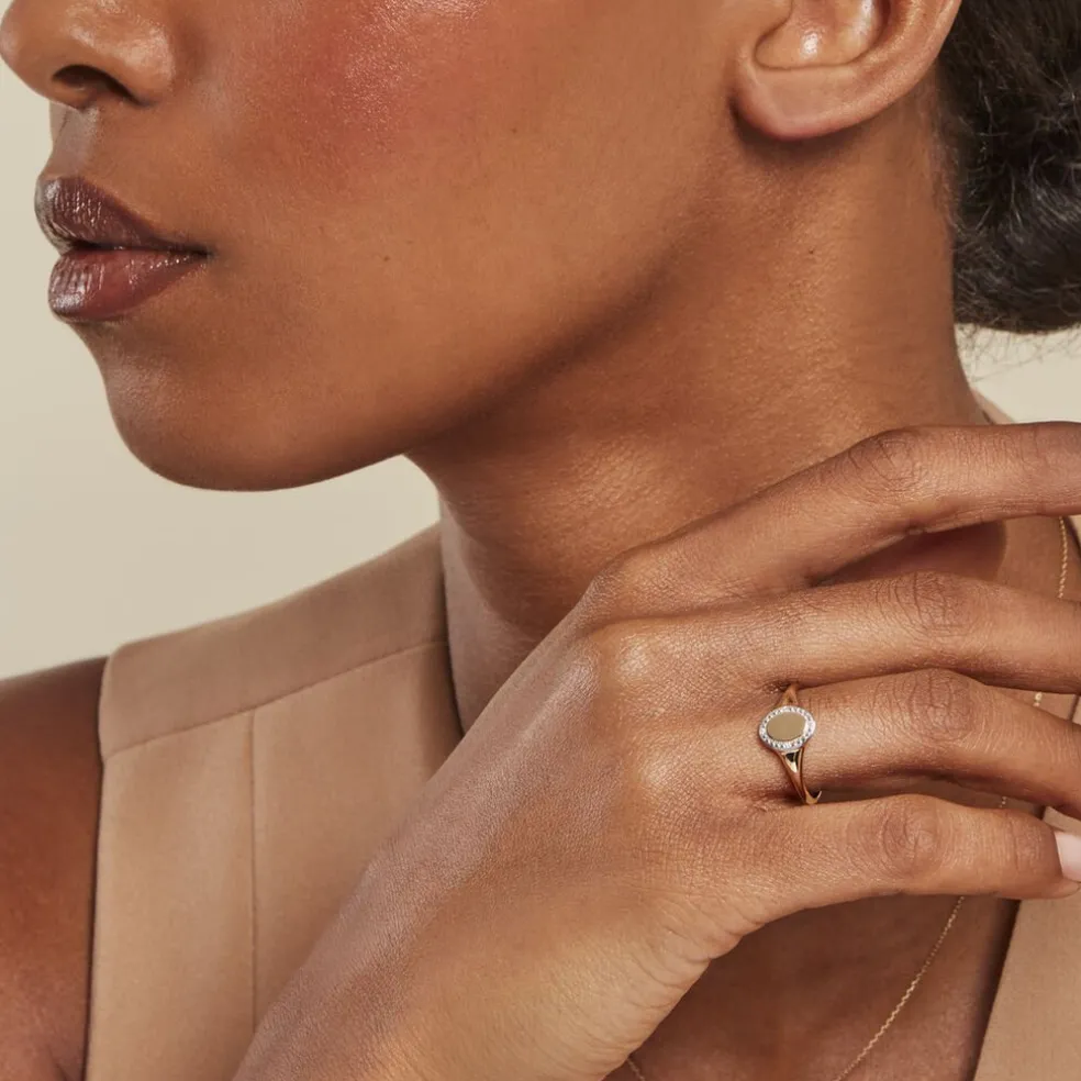 Chevalière Promesse Pour L'eternite Or Jaune Diamant