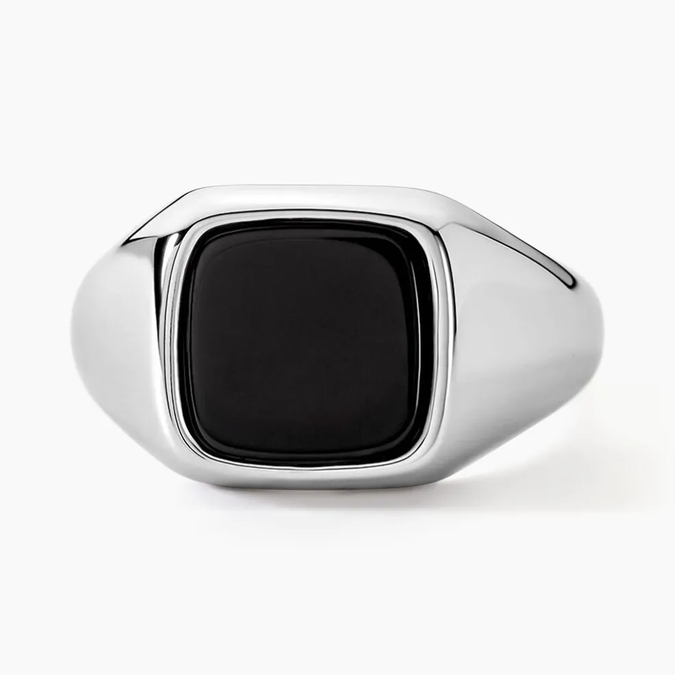 Chevalière Renelia Argent Blanc Blanc Onyx