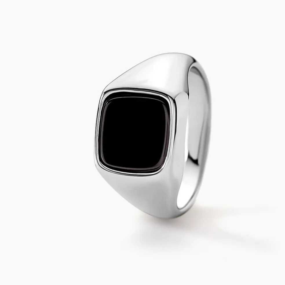 Chevalière Renelia Argent Blanc Blanc Onyx