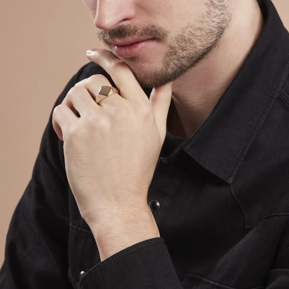 Chevalière Sebastiano Plaqué Or Jaune