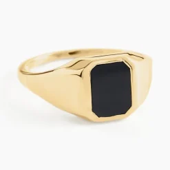 Chevalière Tertius Or Jaune Onyx