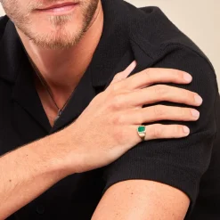 Chevalière Tertiussa Or Jaune Malachite