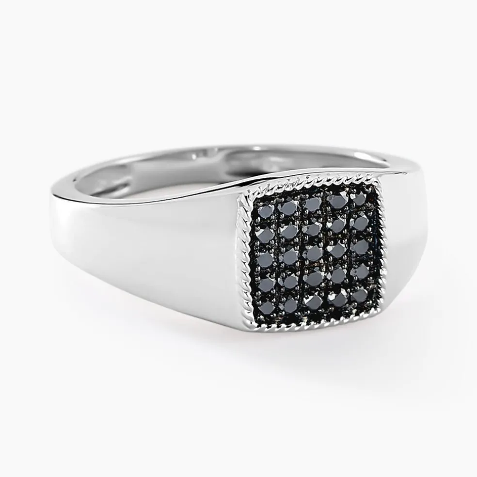 Chevalière Zack Or Blanc Diamant