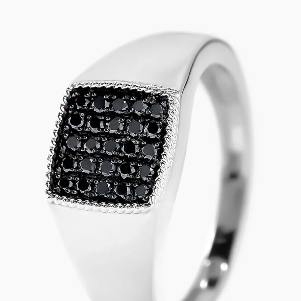 Chevalière Zack Or Blanc Diamant